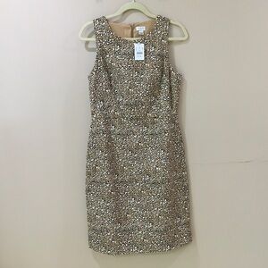 J.Crew Sheath Dress Brown animal print L6833 new